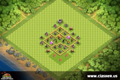 Town Hall 5 - HYBRID Base Map #5 - Clash of Clans | Clasher.us