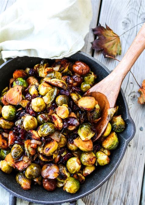 Chestnut Cranberry Roasted Brussels Sprouts