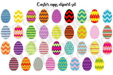 Easter Eggs Clipart Set Easter Egg Hunt Graphic by bestgraphicsonline ...