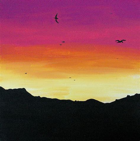 Soaring Sunset by Jera Sky | Sunset painting, Sunset painting acrylic ...