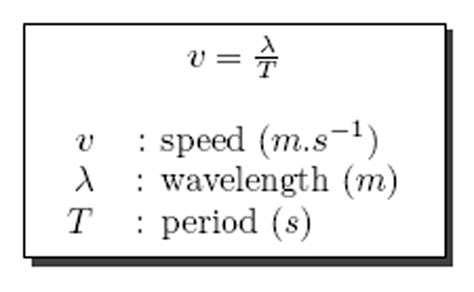 Formula for speed of a wavelength with a key