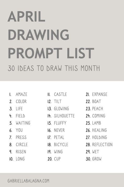 Drawing Prompts - 365 Fun Ideas