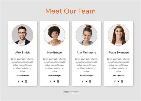 Meet our big team Landing Page