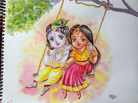 Radha Krishna Drawing For Kids