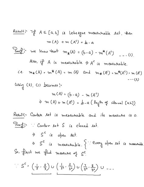 SOLUTION: Properties of cantor set - Studypool