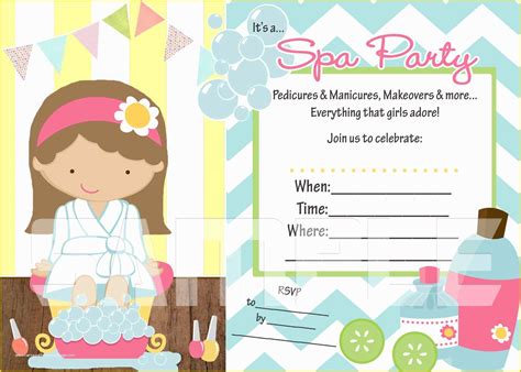 Free Printable Spa Party Invitations Templates Of Fill In the Blank Spa ...