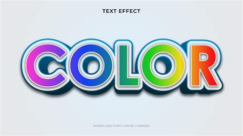 Free Vector | Editable colorful text effects