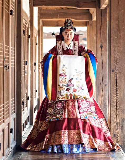 Bride hanbok at traditional Korean wedding | Korean traditional dress ...