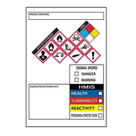 Buy GHS Labels, SDS OSHA Labels for Safety Data, 3 x 4 Inch MSDS ...