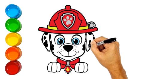 How to draw Marshall paw patrol | paw patrol marshall drawing ...