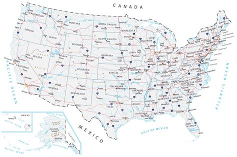 Map Of United States With Cities And Rivers - Corrie Christina