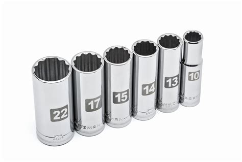 Craftsman 6-Piece Metric 12-Point Deep Socket Set 3/8-Inch Drive