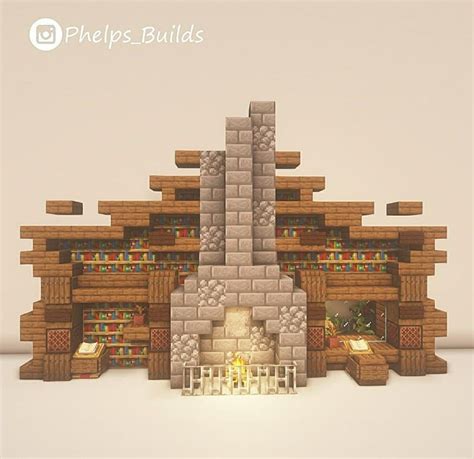 #Fireplace #BookShelf #Medieval #Design #Minecraft | Minecraft houses ...