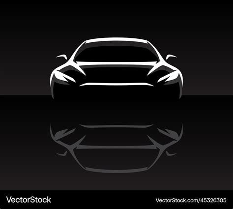 Auto sports car vehicle silhouette front Vector Image