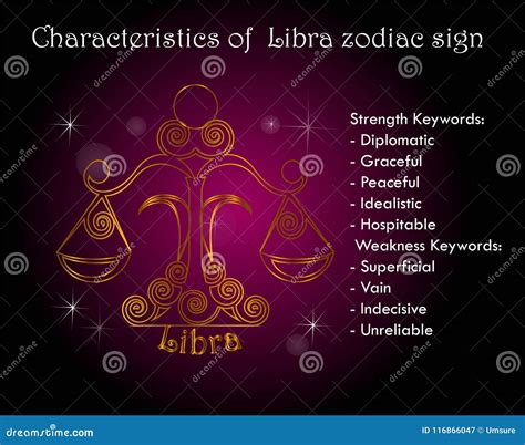 Characteristics of Libra Zodiac Sign Stock Vector - Illustration of ...