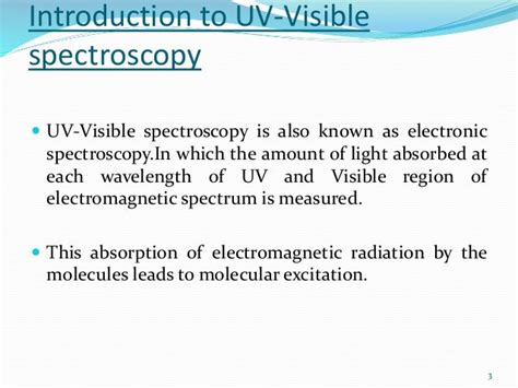 Applications of uv visible spectroscopy