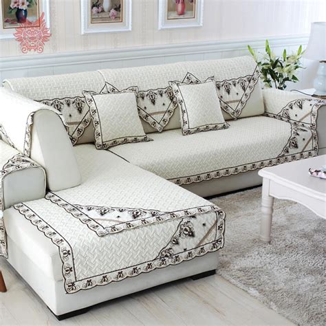 European style cotton quilted sofa cover chair slipcovers canape lace ...