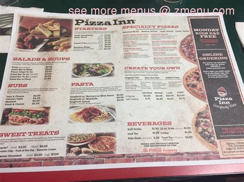 Online Menu of Pizza Inn Restaurant, Lancaster, South Carolina, 29720 ...