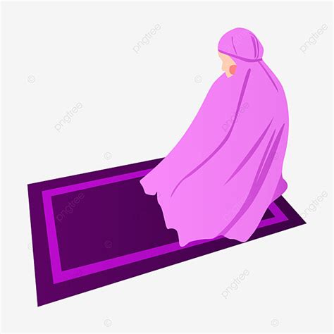 Prayer Position Vector Hd Images, Prayers Sholat Islamic Muslimah Hijab ...