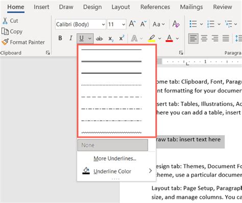 5 Ways to Underline in Microsoft Word