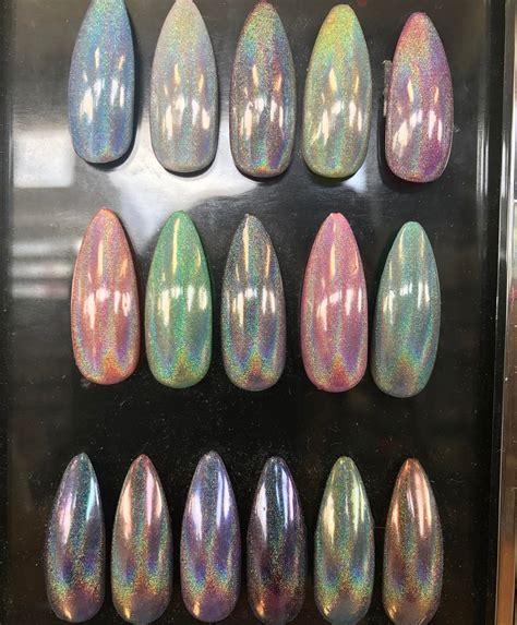 Holographic available @toplinenails | Chrome nails designs, Sassy nails ...