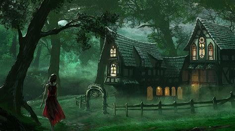 Spooky House Fantasy Forest wallpaper HD [1920 × 1080] : wallpaper