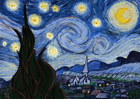 ArtStation - Artist Study of The Starry Night Vincent Van Gogh