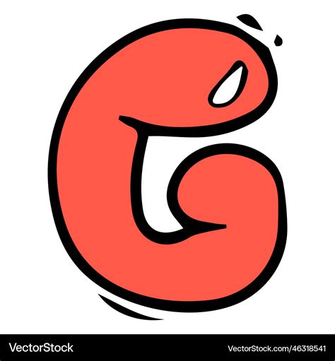 Alphabet letter g graffiti Royalty Free Vector Image