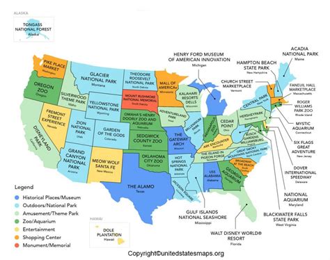 US Attractions Map | United States attractions Map [USA]