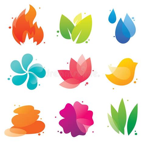 Abstract icons. Abstract nature icons set for business, EPS10 file with ...