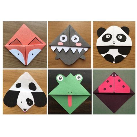 Cute Animal Corner Bookmarks | Bookmarks diy kids, Origami bookmark ...