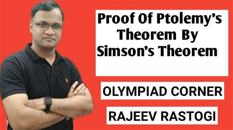 Proof of Ptolemy's Theorem by Simson's Theorem - YouTube