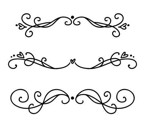 Vector vintage line elegant dividers and separators, swirls and corners ...