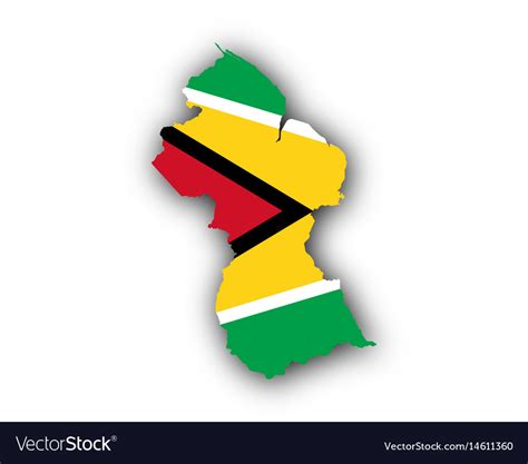 Map and flag of guyana Royalty Free Vector Image