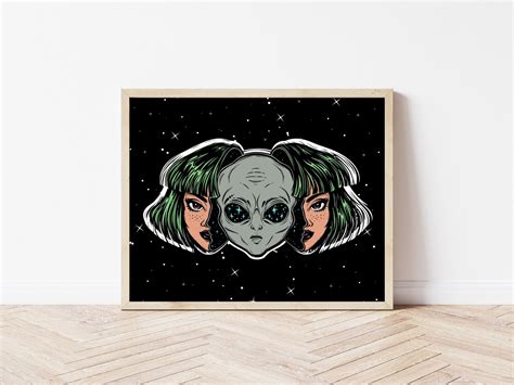 Alien Decor Alien Wall Art Alien Art Alien Art Print | Etsy