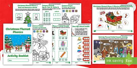 EYFS Christmas-Themed Phonics Activity Booklet - Twinkl