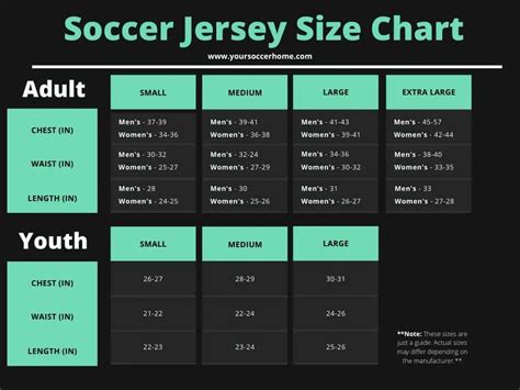 Football Jersey Size Chart