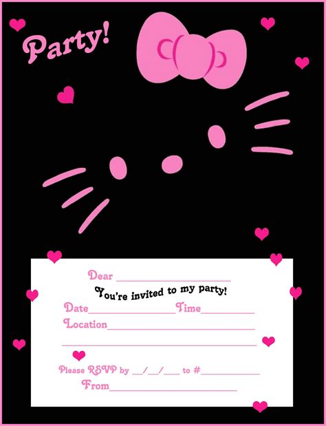 Interactive Magazine: FREE HELLO KITTY PRINTABLE FREE PARTY INVITES