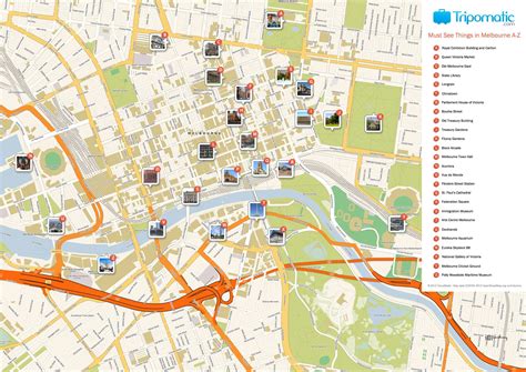 Melbourne Printable Tourist Map | Tourist map, Melbourne attractions ...