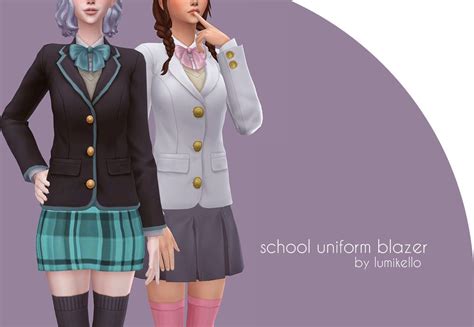 School Uniform Blazer | Sims 4 female clothes, Sims 4 clothing, Sims 4 ...