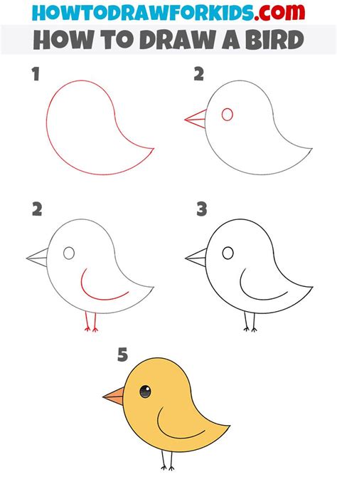 How to draw a bird for kindergarten – Artofit