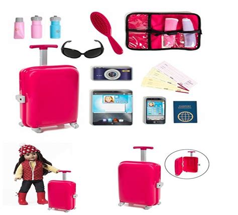 American Girl Doll Travel set including Carry on Luggage Ticket ...