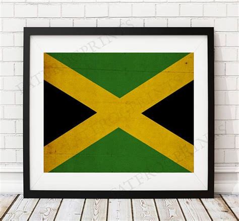 Jamaica Flag Print Jamaica Flag Art Jamaican Flag Jamaica - Etsy ...