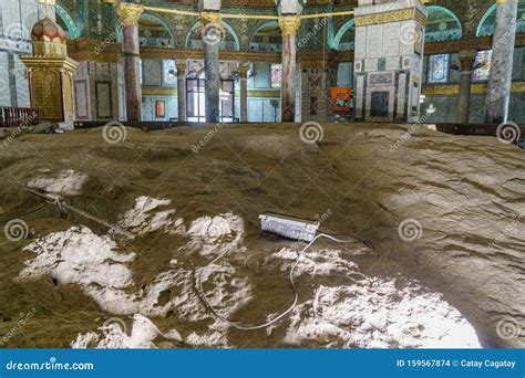 Famous Rock Inside the Dome of Rock on the Top of the Temple Mount in ...