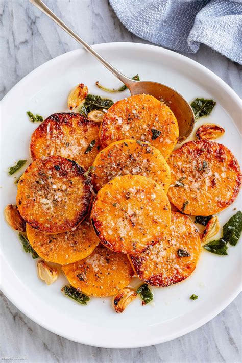 Roasted Butternut Squash Recipe – Butternut Squash with Garlic Butter ...