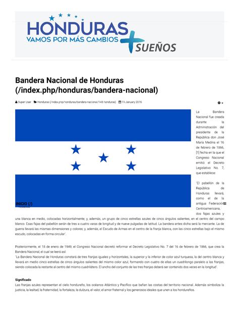 Bandera Honduras Historia - Bandera Nacional de Honduras (/index ...