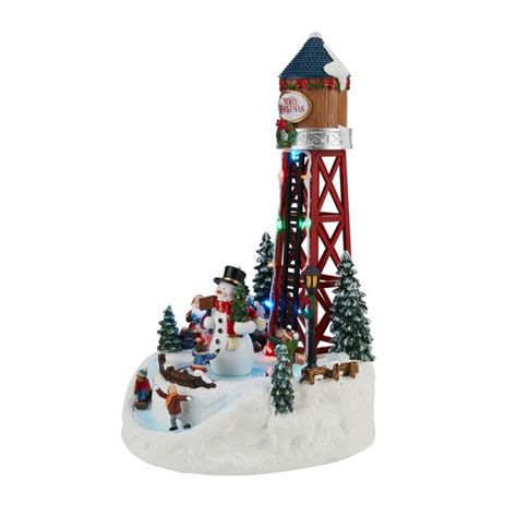 Carole Towne Christmas Village Water Tower Lighted Musical Village ...