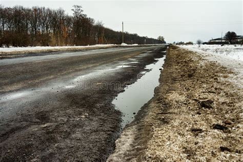 Old Road. Concept Highway in Huge Pits and Potholes Stock Photo - Image ...