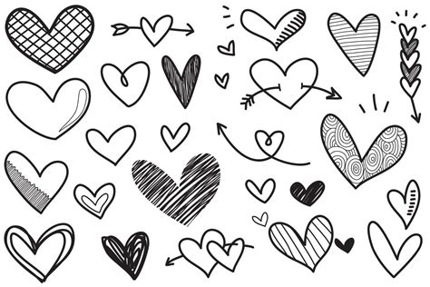 Doodle Hearts, hand drawn love hearts. Vector illustration. 6633124 ...