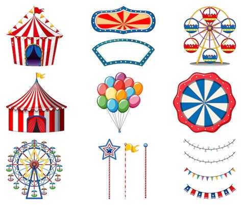 Free Vector | Set of circus items